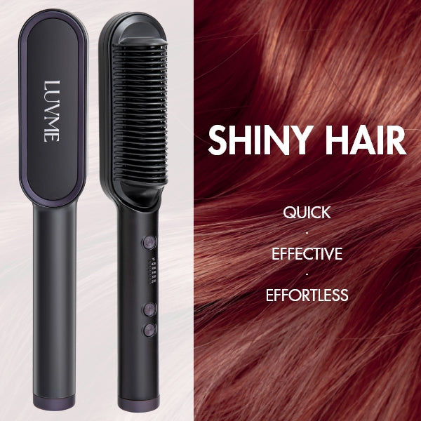 Hair Straightener Comb with US Plug, Built-in Ceramic Heating Plate, 20s Fast Heating & 5 Temp Settings & Anti-Scald for Professional Salon at Home | US Only
