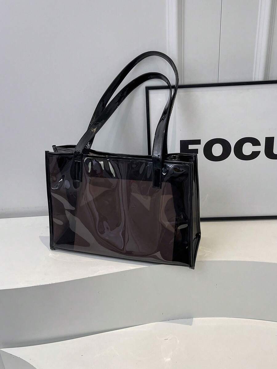 Large Capacity Women's Transparent Versatile 2024 New Fashion Crossbody Bag, PVC Tote Bag, Oversized