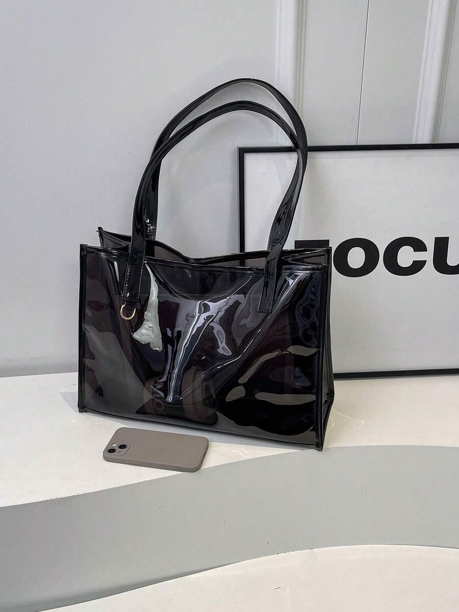Large Capacity Women's Transparent Versatile 2024 New Fashion Crossbody Bag, PVC Tote Bag, Oversized