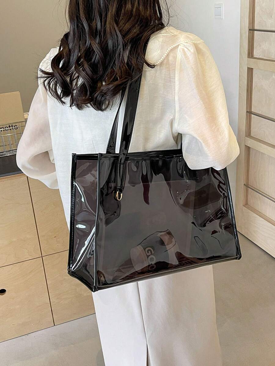 Large Capacity Women's Transparent Versatile 2024 New Fashion Crossbody Bag, PVC Tote Bag, Oversized