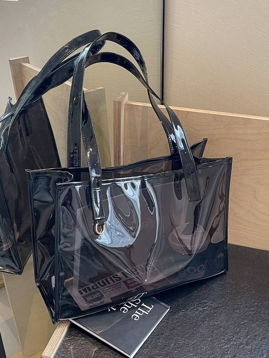 Large Capacity Women's Transparent Versatile 2024 New Fashion Crossbody Bag, PVC Tote Bag, Oversized