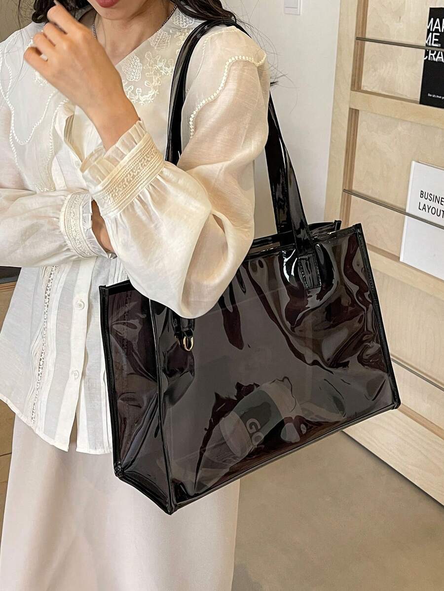 Large Capacity Women's Transparent Versatile 2024 New Fashion Crossbody Bag, PVC Tote Bag, Oversized