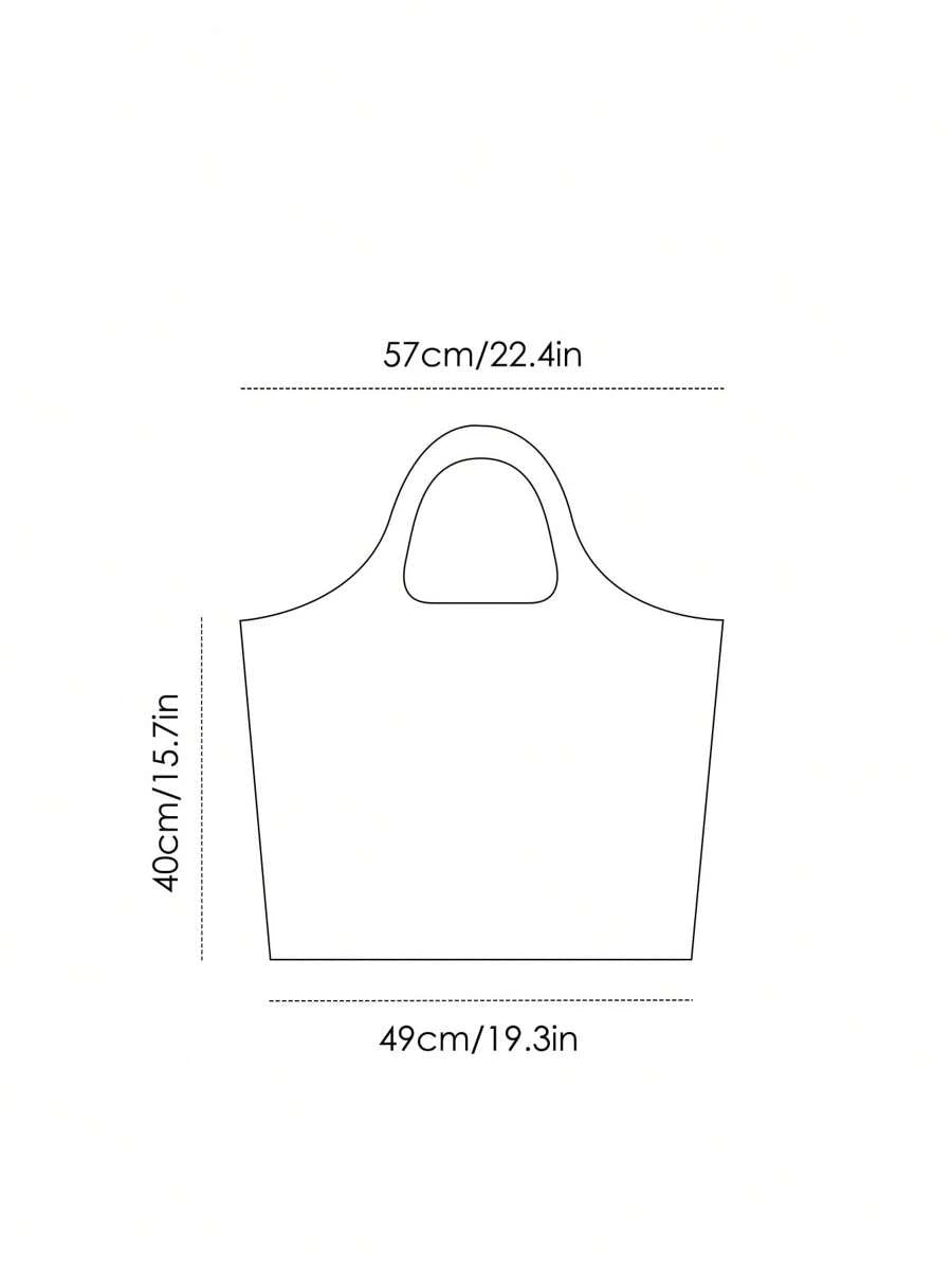 The Wizard of Oz X 1pc Character And Slogan Print Plaid Collision Foldable Portable Shopping Bag, Summer Essentials Women Bags For Vacation & Holiday