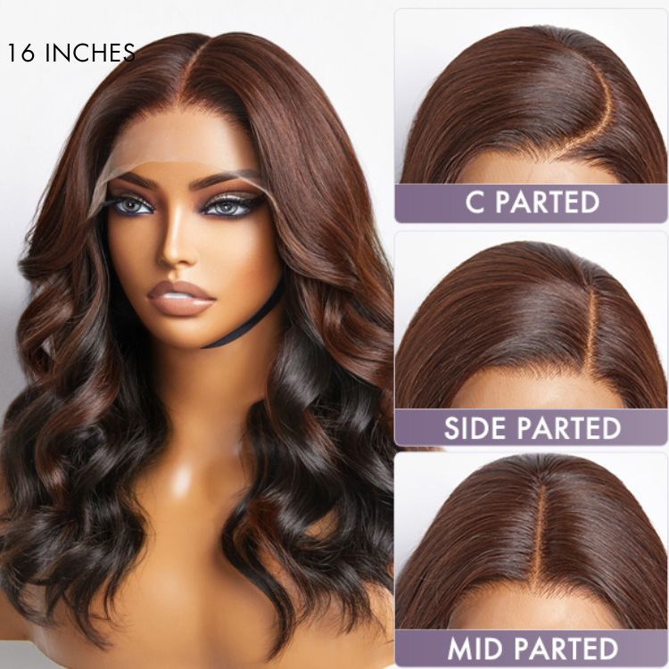 Peekaboo Bronze Brown Loose Body Wave Glueless 5x5 Closure HD Lace Wig | Large & Small Cap Size
