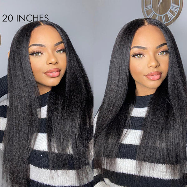 Natural Kinky Straight Glueless 5x5 / 13x4 HD Lace Long Wig 100% Human Hair - US Only