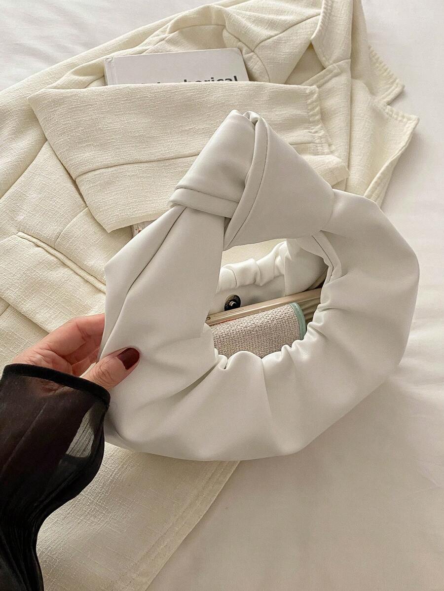 Women's Pleated Cloud-Shaped PU Leather Handbag, And High-Quality Tote Bag