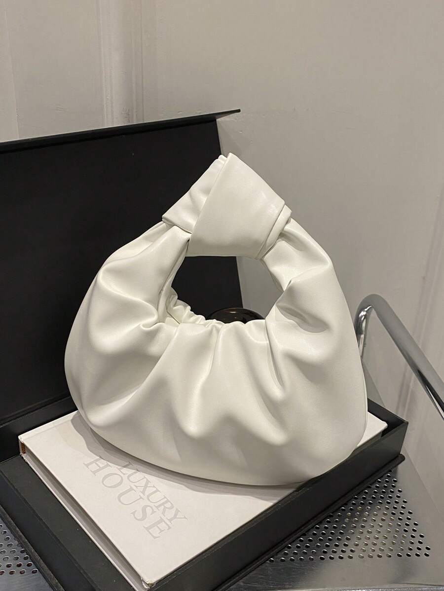 Women's Pleated Cloud-Shaped PU Leather Handbag, And High-Quality Tote Bag