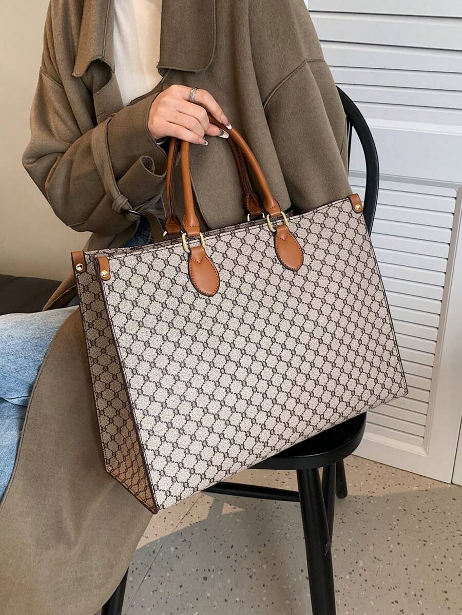 Fashion Crocodile Texture Large Capacity Zipper Handbag, Suitable For Daily, Business, Travel, Vacation, Outdoor, Home, Dorm, Gender & Student Shopping Bag
