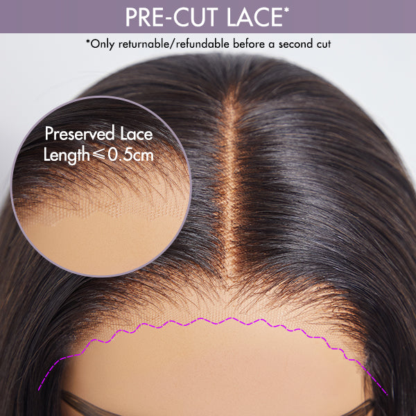 Purple Highlights Loose Wave Glueless 5x5 Closure HD Lace Wig | Large & Small Cap Size