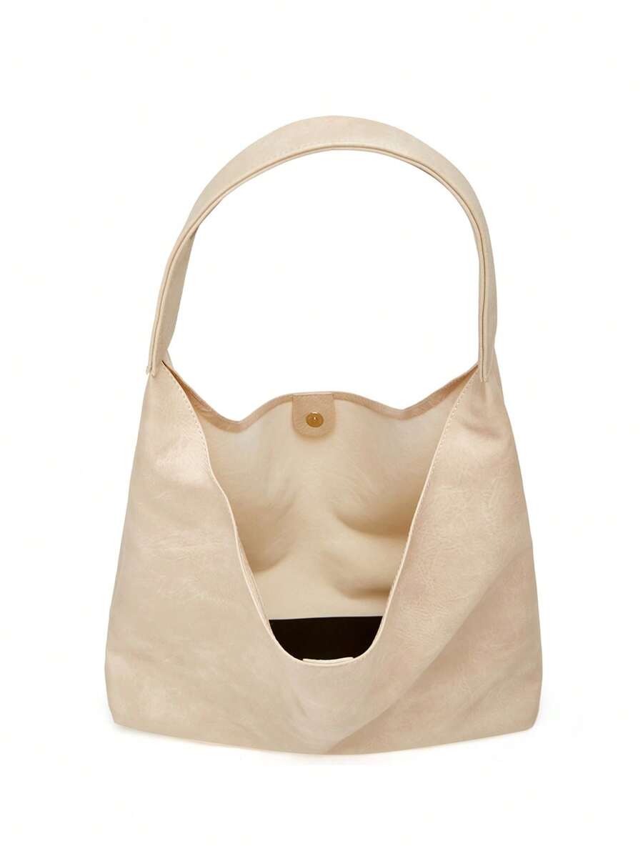 New Versatile Tote Bag, Vintage Simple Handbag, Shoulder & Top Handle Bag For Women