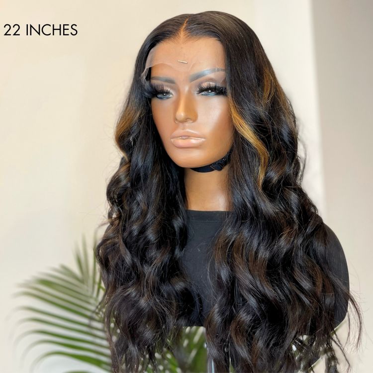 Blonde Piece Highlights Loose Wave Glueless 5x5 Closure HD Lace Wig | Large & Small Cap Size