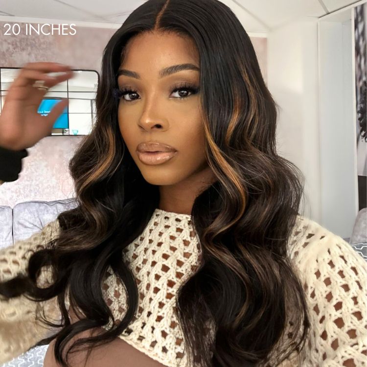 Blonde Piece Highlights Loose Wave Glueless 5x5 Closure HD Lace Wig | Large & Small Cap Size