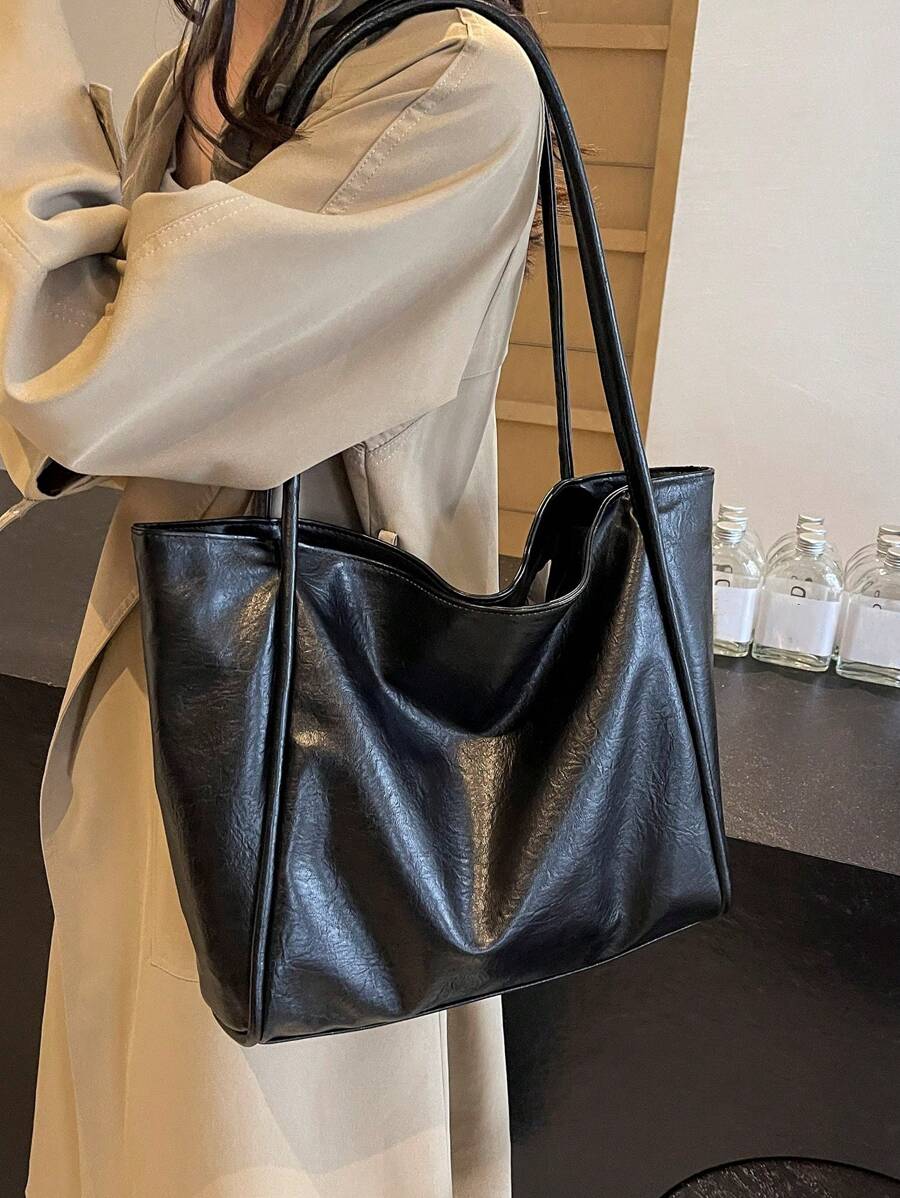 Large Capacity Women's Tote Bag, New Handbag, High-End Soft Large Capacity Bag, Niche Design Shoulder Bag, College Student Commuter Bag