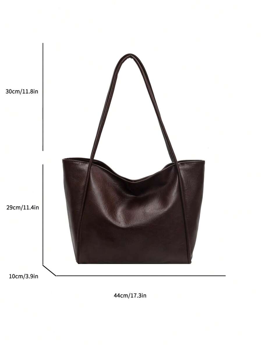 Large Capacity Women's Tote Bag, New Handbag, High-End Soft Large Capacity Bag, Niche Design Shoulder Bag, College Student Commuter Bag