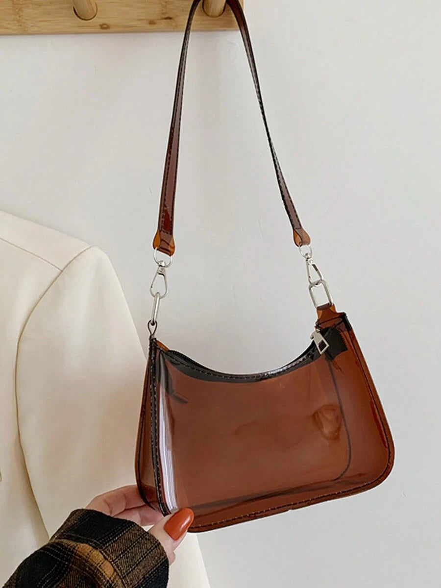 Stadium Approved Small Clear Crossbody Bag PVC Candy Color Clear Bag Purse Handbag Retro Classic Tote Bag