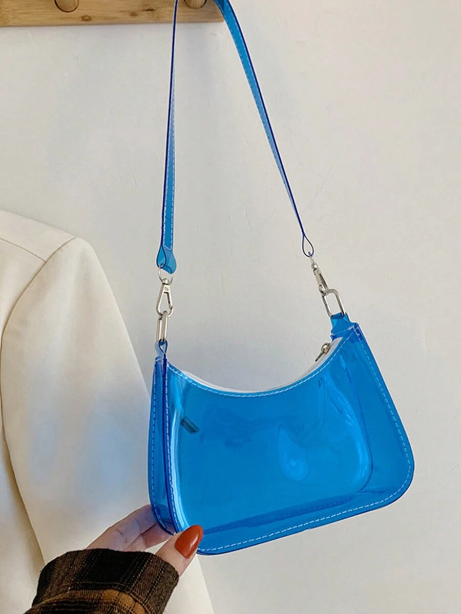 Stadium Approved Small Clear Crossbody Bag PVC Candy Color Clear Bag Purse Handbag Retro Classic Tote Bag