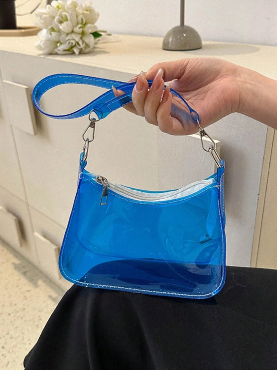 Stadium Approved Small Clear Crossbody Bag PVC Candy Color Clear Bag Purse Handbag Retro Classic Tote Bag