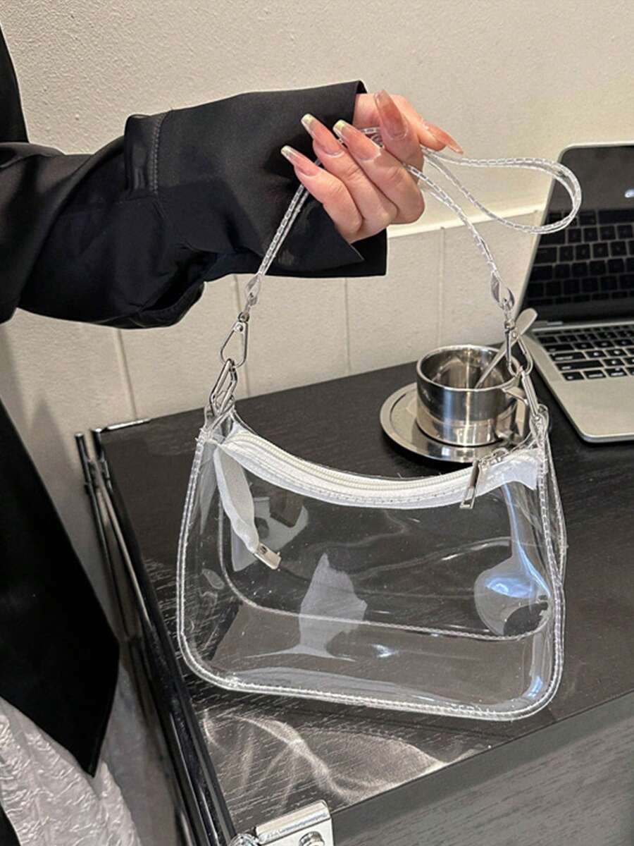 Stadium Approved Small Clear Crossbody Bag PVC Candy Color Clear Bag Purse Handbag Retro Classic Tote Bag