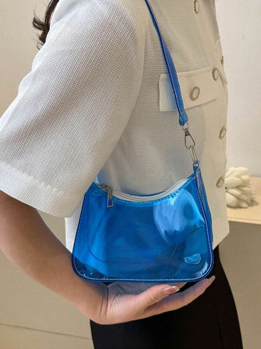 Stadium Approved Small Clear Crossbody Bag PVC Candy Color Clear Bag Purse Handbag Retro Classic Tote Bag