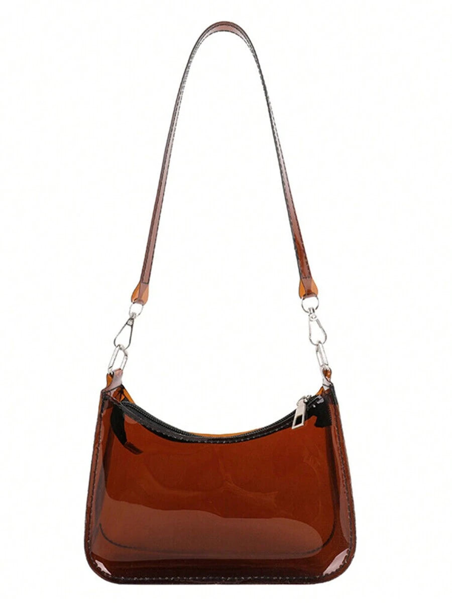 Stadium Approved Small Clear Crossbody Bag PVC Candy Color Clear Bag Purse Handbag Retro Classic Tote Bag