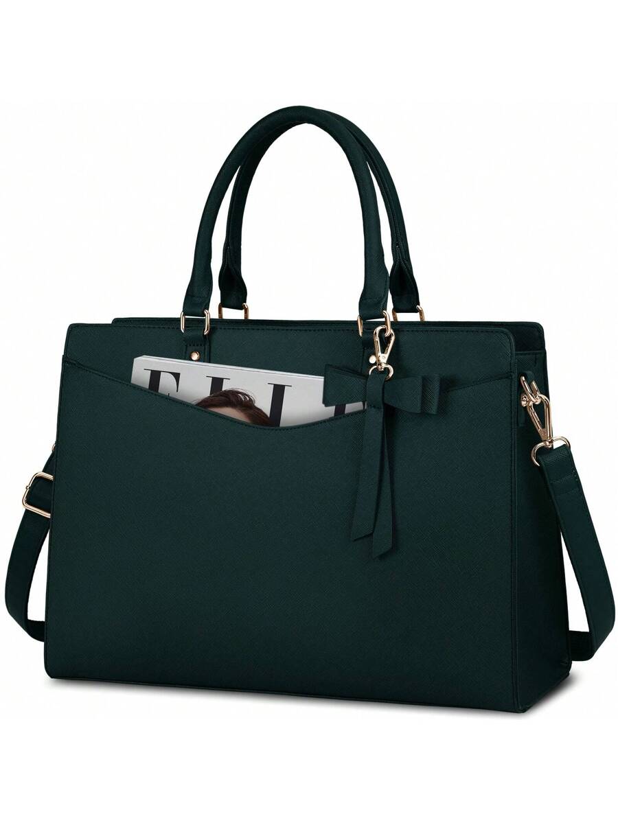 Laptop Bag For Women 15.6 Inch Leather Tote Bag Professional Business Office Work Bag Waterproof Briefcase Computer Tote Bag Large Capacity Lightweight Handbag Shoulder Bag