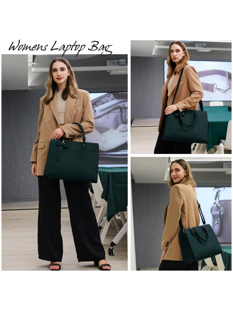 Laptop Bag For Women 15.6 Inch Leather Tote Bag Professional Business Office Work Bag Waterproof Briefcase Computer Tote Bag Large Capacity Lightweight Handbag Shoulder Bag