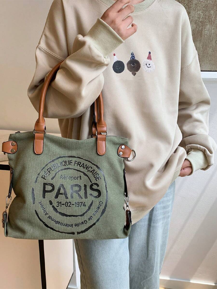 Large Capacity Versatile Tote Bag, Fashion Crossbody Bag, Shoulder Bag For School, Work, Outdoor, Commuting