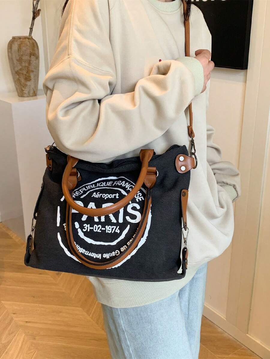 Large Capacity Versatile Tote Bag, Fashion Crossbody Bag, Shoulder Bag For School, Work, Outdoor, Commuting