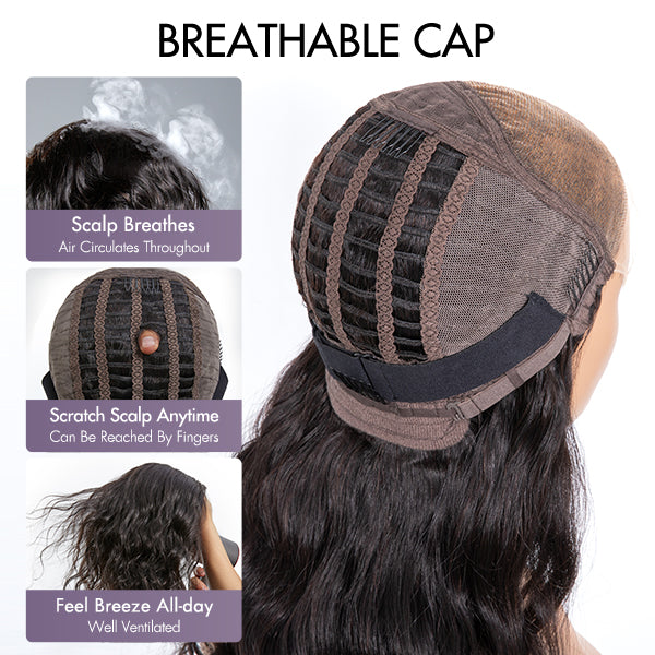 Breathable Cap Loose Body Wave Glueless 5x5 Upgraded Lace Front Mid Part Long Wig - US Only