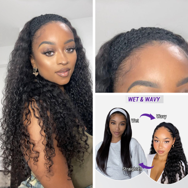 Wet And Wavy | Throw On & Go Water Wave Glueless Long Headband Wig - US Only