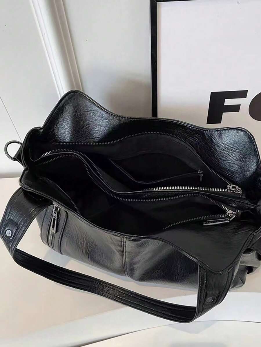 Lightweight Business Casual Portable Rivet Detail Shoulder Tote Bag, Suitable For White-Collar Workers, Teachers, Young Women, College Students, Young Professionals, And Office Workers. This Fashionab