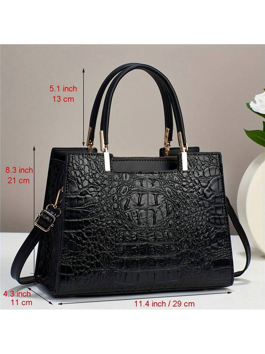 Crocodile Pattern Purses And Handbags For Women Fashion Shoulder Crossbody Tote Bags Stylish Ladies Purses