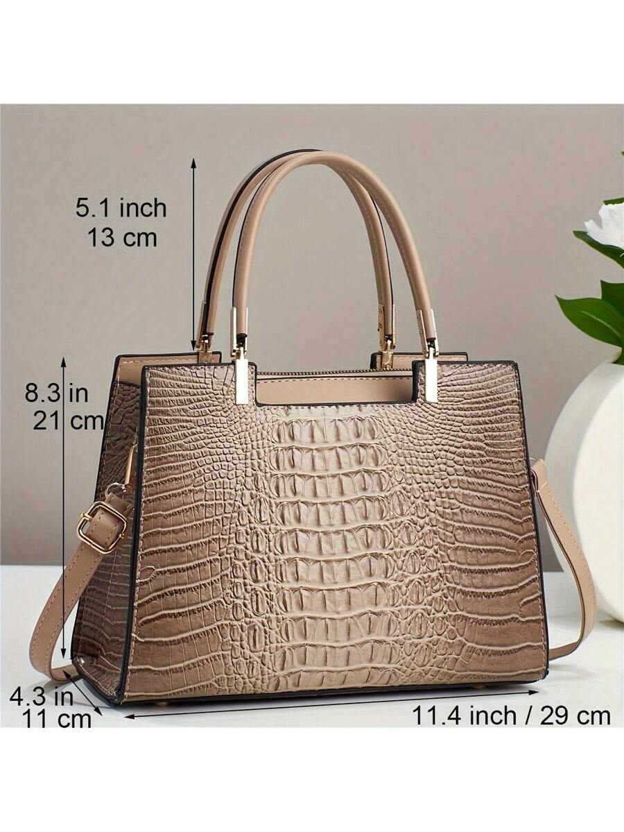 Crocodile Pattern Purses And Handbags For Women Fashion Shoulder Crossbody Tote Bags Stylish Ladies Purses