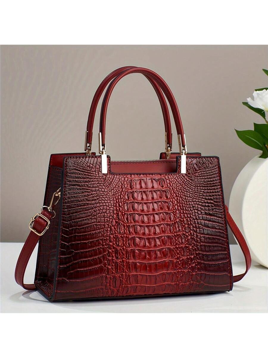 Crocodile Pattern Purses And Handbags For Women Fashion Shoulder Crossbody Tote Bags Stylish Ladies Purses
