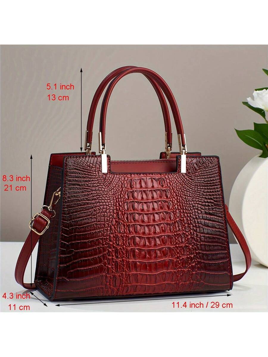 Crocodile Pattern Purses And Handbags For Women Fashion Shoulder Crossbody Tote Bags Stylish Ladies Purses