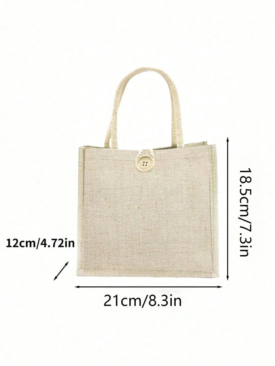 1/2/3/5/7/9pcs Linen Tote Bags- Blank, Reusable And Customizable DIY Design. Perfect For Weddings, Corporate Events, Back To School And Teacher Gifts