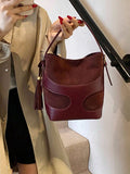 1 Piece Small Tote Handbag, Shoulder Bag, Crossbody Bag, Bucket Bag, Work Bag, Commuter Bag, Faux Leather, (9.5*8.7*3.9) Inches