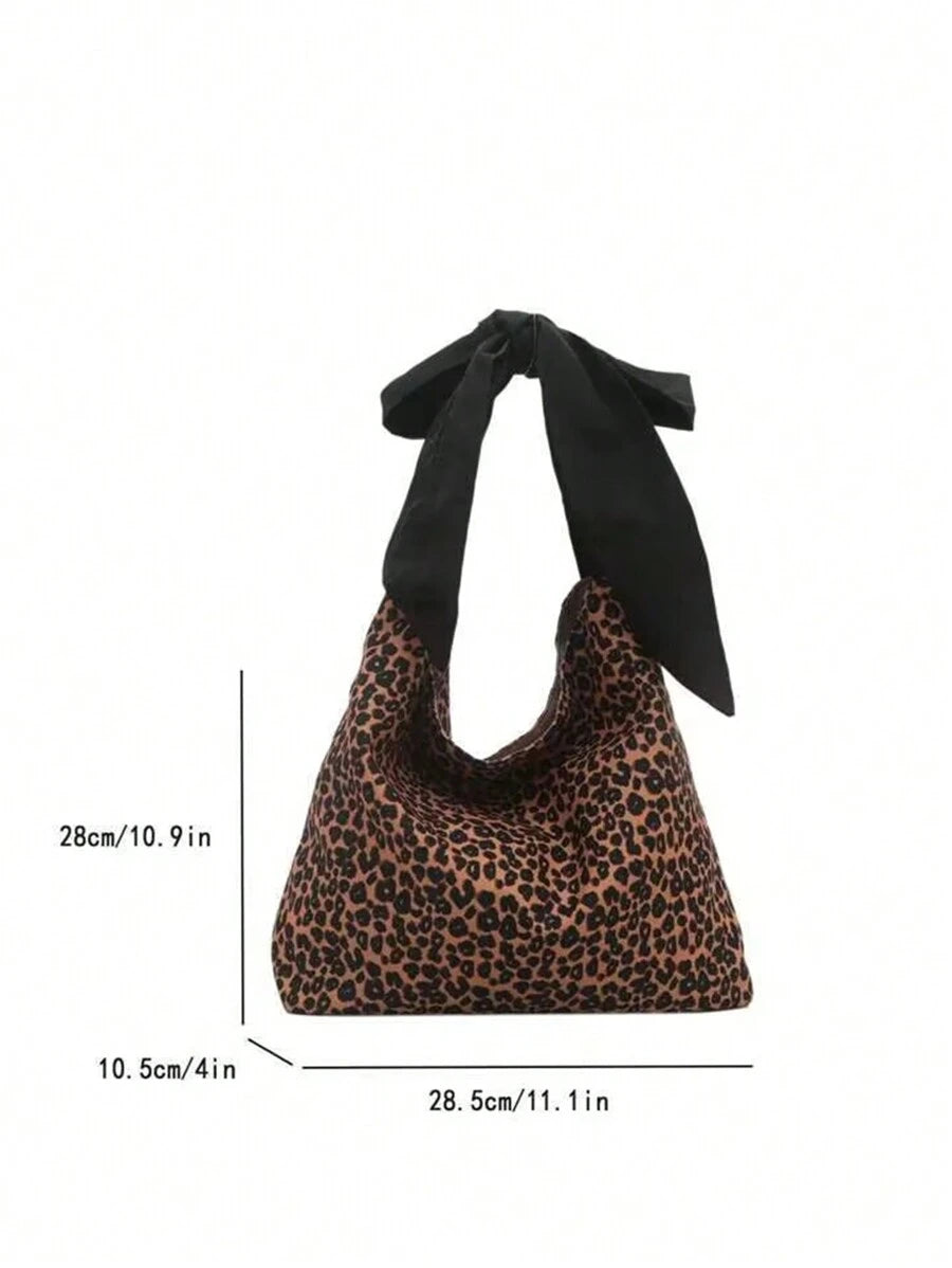 Fashion Cute Bow Handbag, Casual Canvas Shoulder Bag, Suitable For School, Work, Dating, Bow Purse For Women, Cute Bow Bag For Women