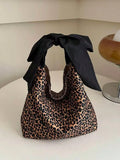 Fashion Cute Bow Handbag, Casual Canvas Shoulder Bag, Suitable For School, Work, Dating, Bow Purse For Women, Cute Bow Bag For Women
