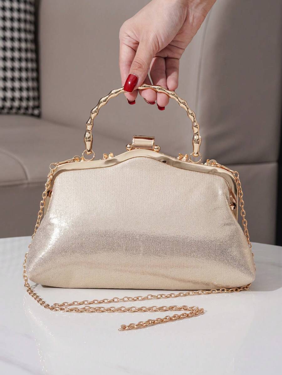 Luxury Rhinestone Wristlet Bag, European & American Style Oversized Tote Bag, High Capacity Women's Party Clutch, Designer Lady Handbag, Fashion Evening Bag