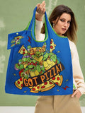 TEENAGE MUTANT NINJA TURTLES| Cartoon & Pizza Printed RPET Foldable Tote Bag
