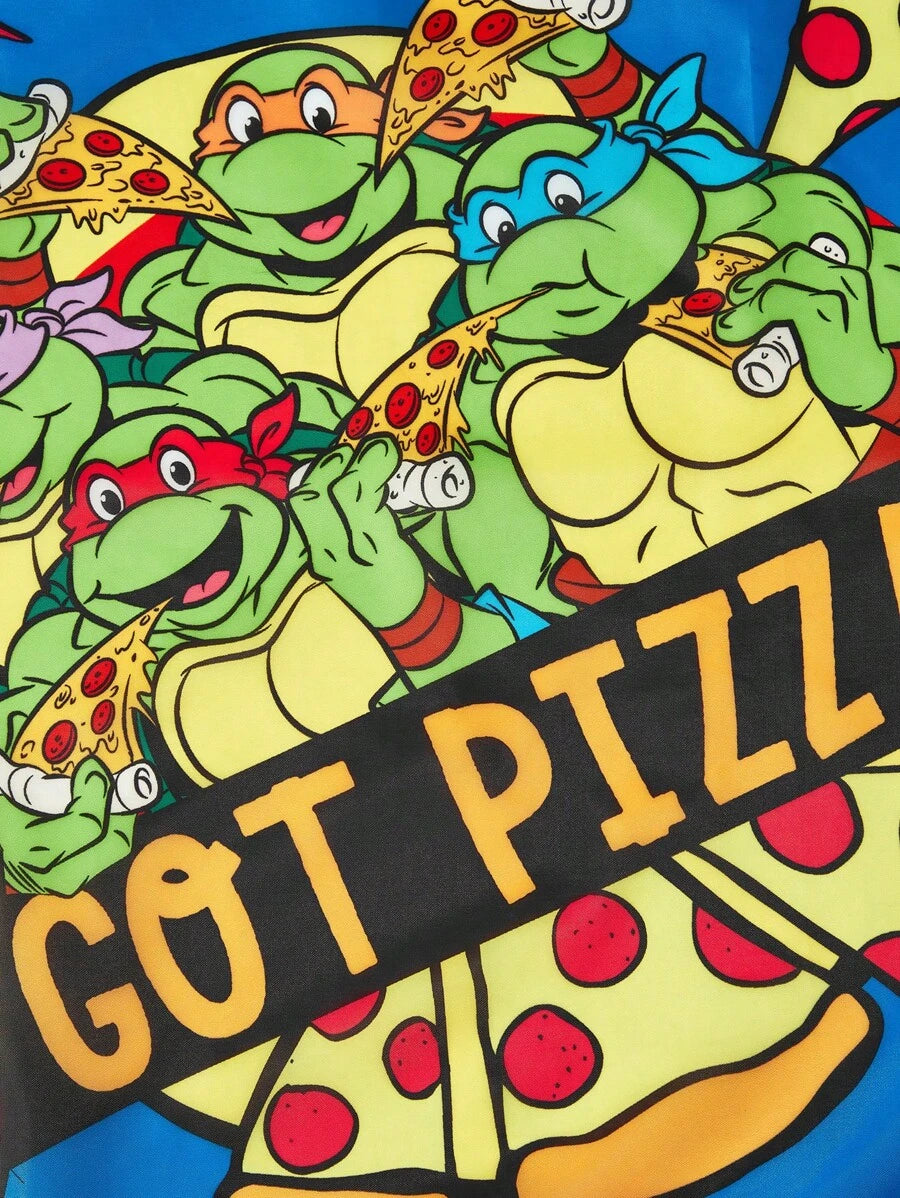 TEENAGE MUTANT NINJA TURTLES| Cartoon & Pizza Printed RPET Foldable Tote Bag