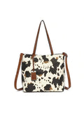 Purses Tote Bag For Women, Handbags PU Leather Large Shoulder Bag, Cow Pattern Work Bags With Multi-Pockets, Designer Hobo Satchel, Christmas Gift, Casual Cow Print Pattern Purse For Women
