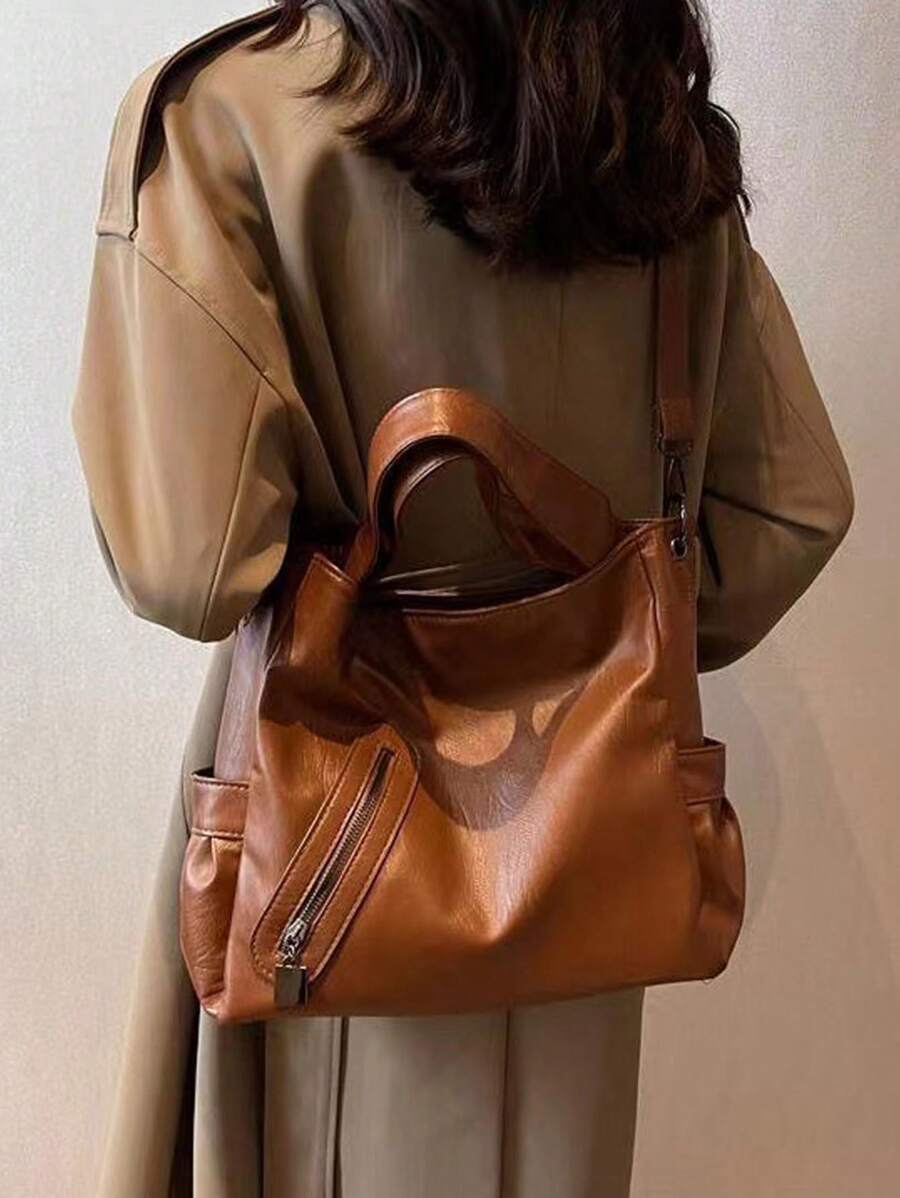 2026 New Women's Large Capacity Tote Bag, Shoulder Bag, Crossbody Bag, PU Leather Bag, Soft Texture Bag, Commuting Bag, College Student Bag