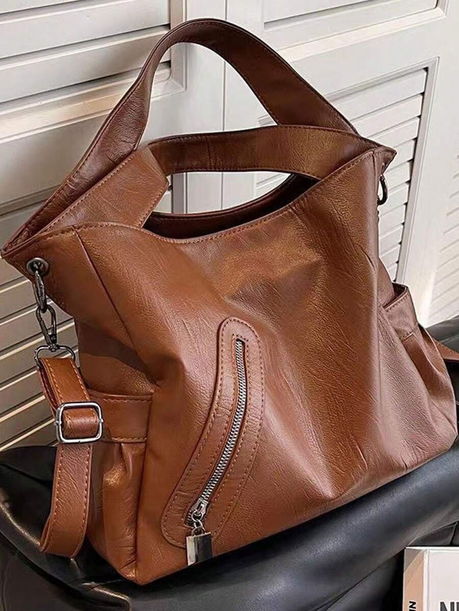 2026 New Women's Large Capacity Tote Bag, Shoulder Bag, Crossbody Bag, PU Leather Bag, Soft Texture Bag, Commuting Bag, College Student Bag