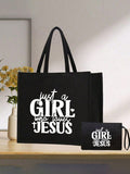 Lightweight Tote Bag & Matching Cosmetic Bag- Waterproof And Easy-To-Clean Mater