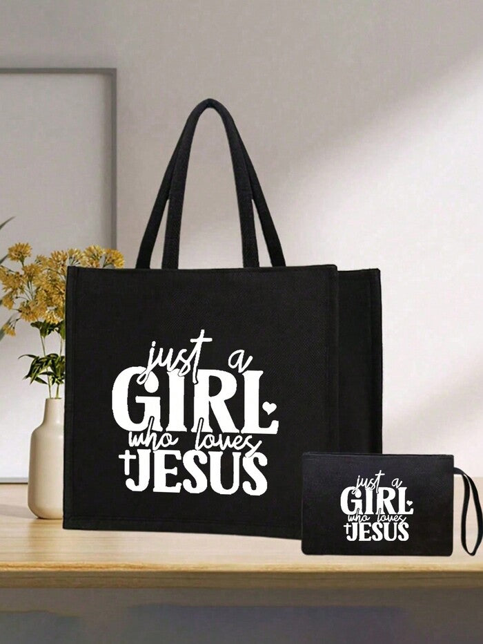 Lightweight Tote Bag & Matching Cosmetic Bag- Waterproof And Easy-To-Clean Mater