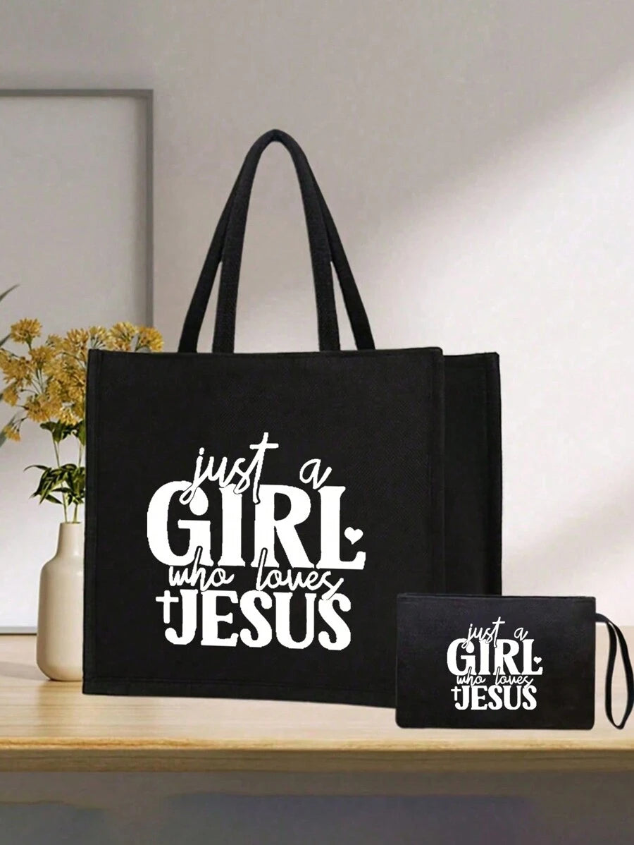 Lightweight Tote Bag & Matching Cosmetic Bag- Waterproof And Easy-To-Clean Material, Multi-Pocket Design, Suitable For Shopping, Travel, Beach And An Ideal Teacher's Day Gift. Large Capacity Linen To