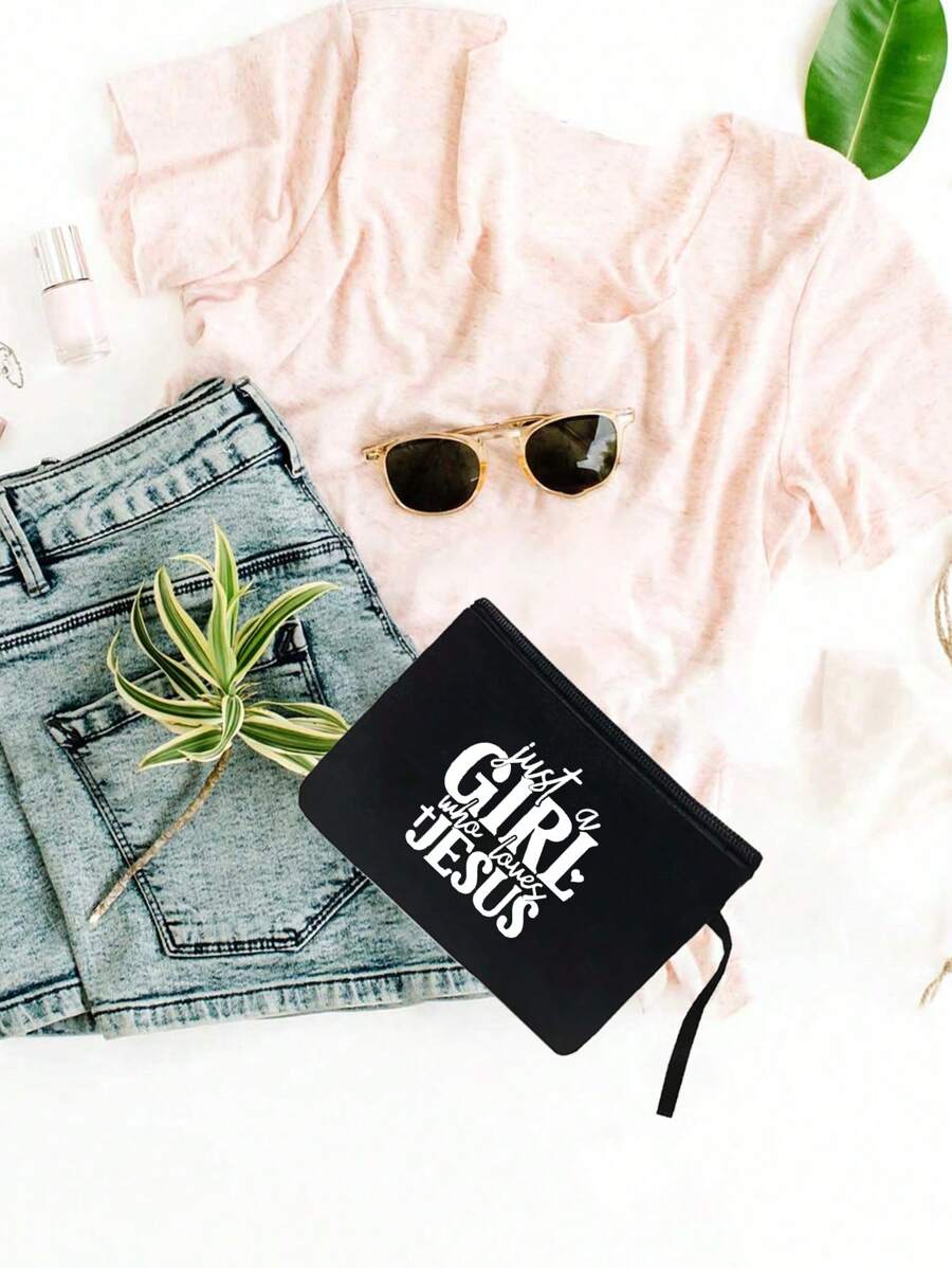 Lightweight Tote Bag & Matching Cosmetic Bag- Waterproof And Easy-To-Clean Material, Multi-Pocket Design, Suitable For Shopping, Travel, Beach And An Ideal Teacher's Day Gift. Large Capacity Linen To