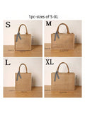 Vintage Fashion Jute Large Capacity Women's Tote Bag, Reusable